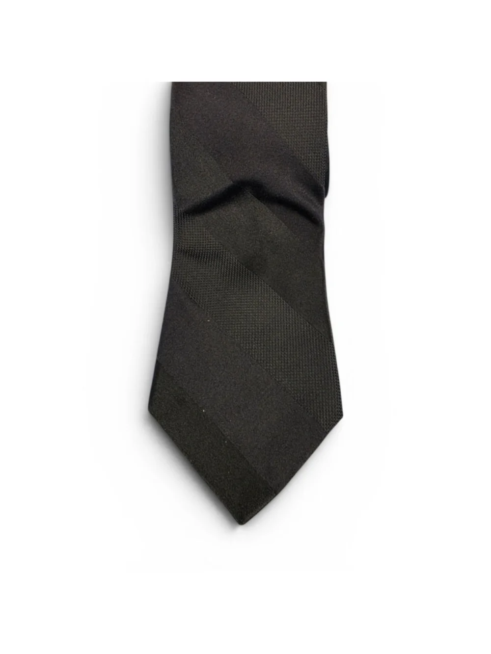 IKE Behar New York Black Striped Silk Tie Textured Designer Necktie